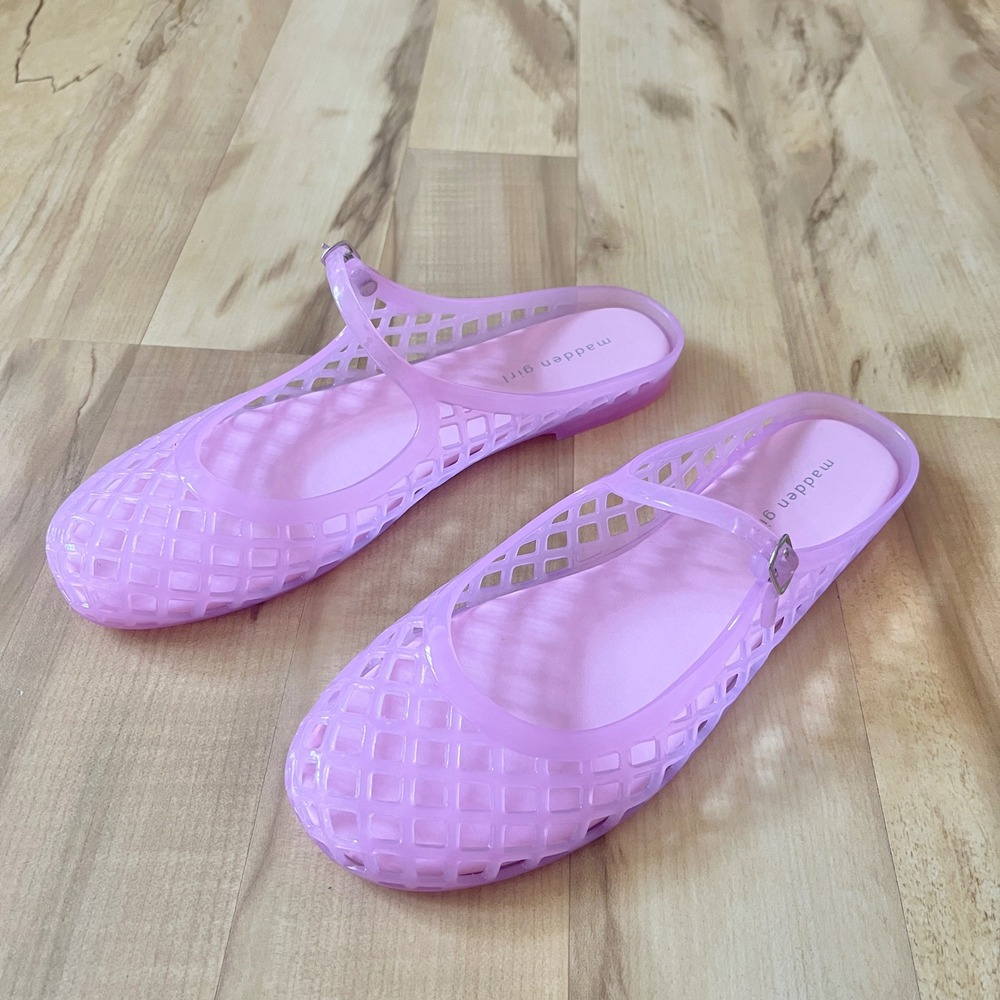Madden Girl Saffronn Jelly Mary Jane Sandals Women's 11 NWOB Lilac Purple Girly